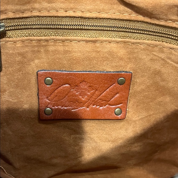 Patricia Nash Brown Embossed Leather Wristlet - Picture 4 of 4